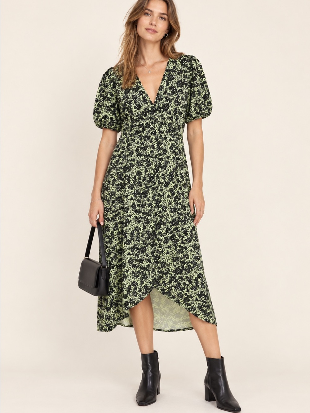 Just Female Alice Floral Midi Dress Women's L Cottagecore